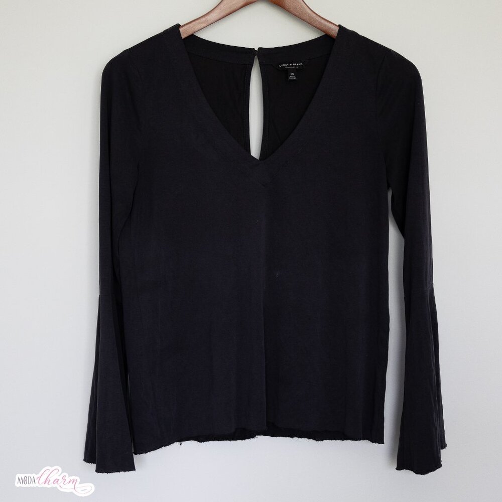 Dark Gray V-Neck Top